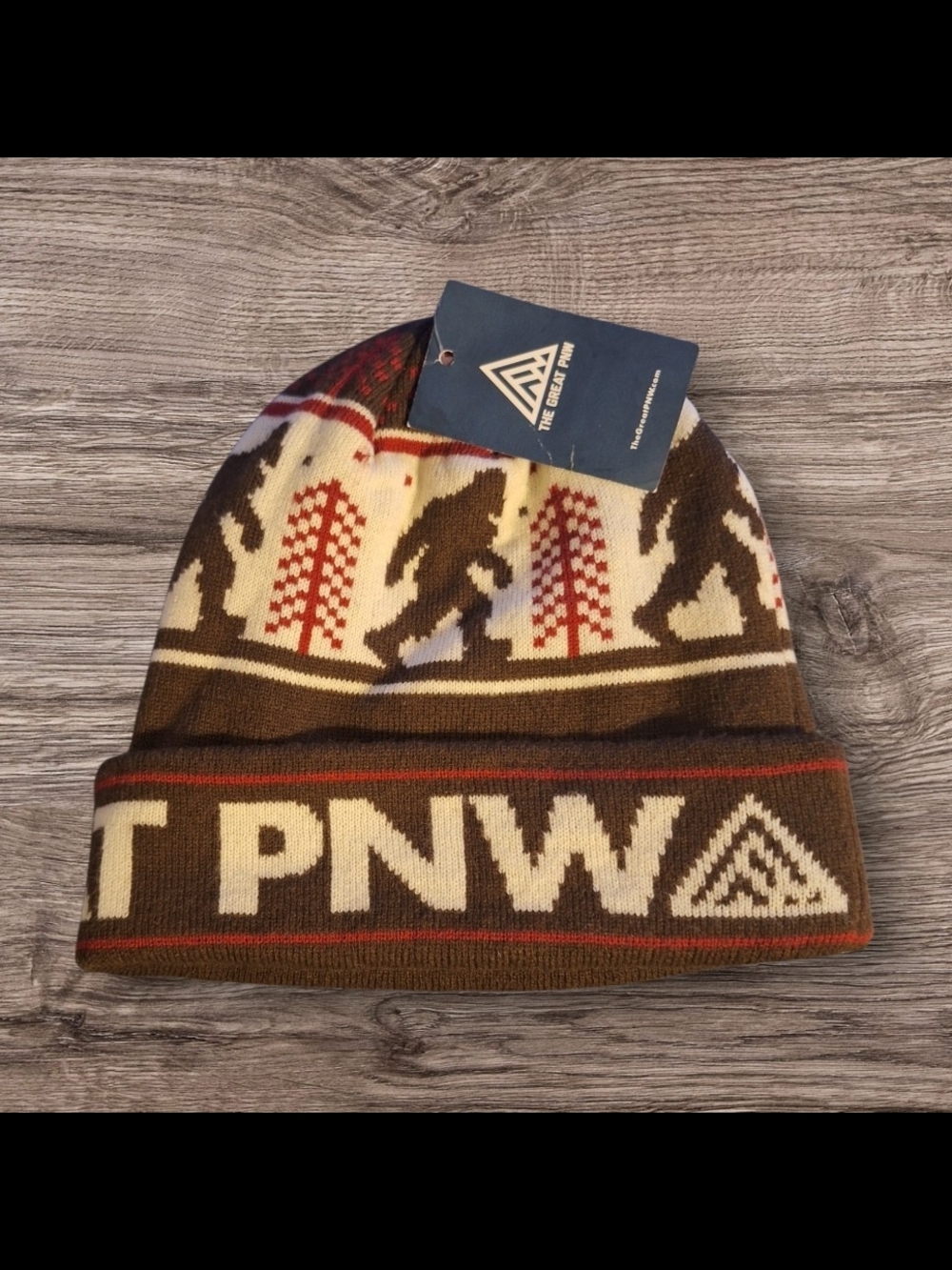 pnw Brown Patterned Beanie Hat